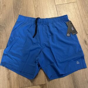 RBX Active Mens Training Shorts Blue 7 Inch Inseam CRM5156 Small‎ NWT